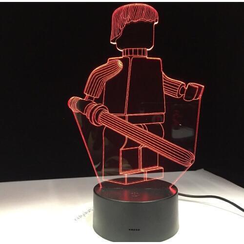 Cartoon Robot 3D Table Lamp for Office Hotel Bedroom Bar Touch Sensor / Remote Control Night Light for Kids Back To School Gift