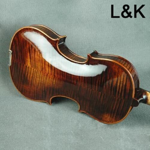 Handmade violin 4/4 3/4 solid wood tiger pattern dark brown violin beginner professional stringed instrument with Brazilian bow