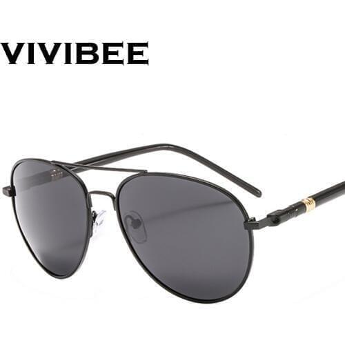 VIVIBEE Unisex Pilot Sunglasses Polarized Men 2019 Trending Aviation Alloy Metal UVA UVB MALE Driving Women Sun Glasses