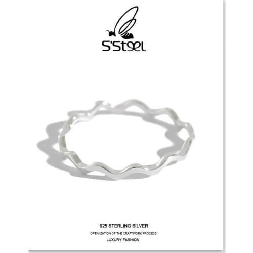 SSTEEL Irregular Rings For Women 925 Sterling Silver Korean Minimalist Hyperbole Ring Joyas De Plata 925 Mujer Fine Jewellery