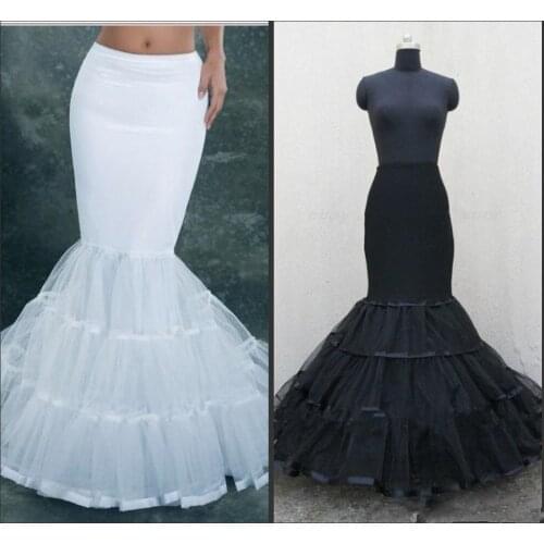 White Fishtail Mermaid Bridal Accessories Petticoats Wedding Dress White Black Bridal Petticoat Slips Accessories Underskirt
