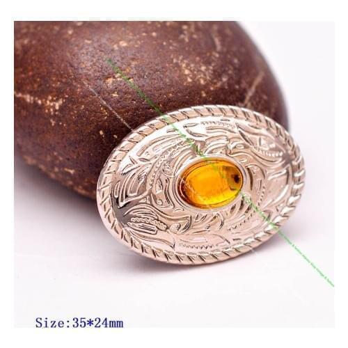 10X 35X24MM Cowboy Silver Plated Yellow Bead Rope Side Carved Prairie Dust Leathercraft Case Belt Strap Hardware Concho Decor