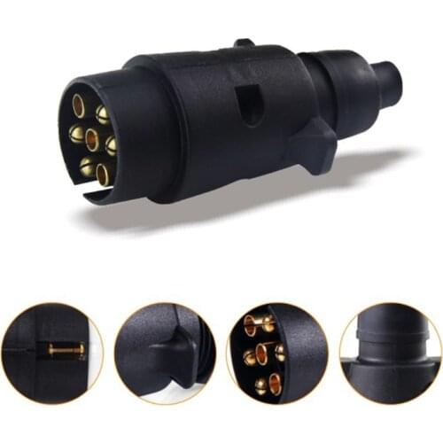 12V 7 Way Round Standard European Car Plug Connector Plastic 7 Pin Socket Plugs For Trailers RVs E7CA