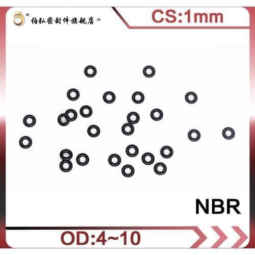 300PCS/lot Nitrile Rubber O-Ring Black NBR Sealing CS1mm OD4/4.5/5/5.5/6/6.5/7/7.5/8/8.5/9/9.5/10mm O-Ring Seal Gasket Ring
