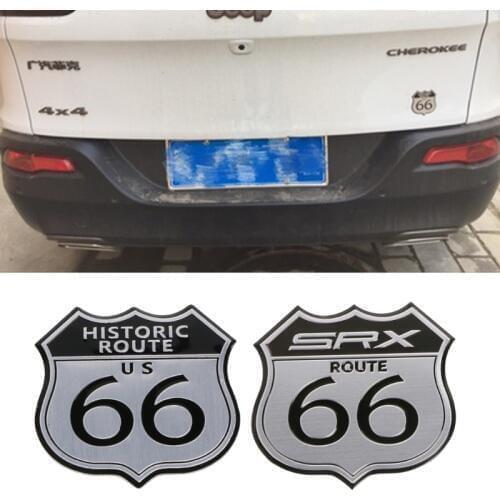 3D Car Emblem Badge Sticker Decal Metal Route 66 For Cadillac US SRX Ford