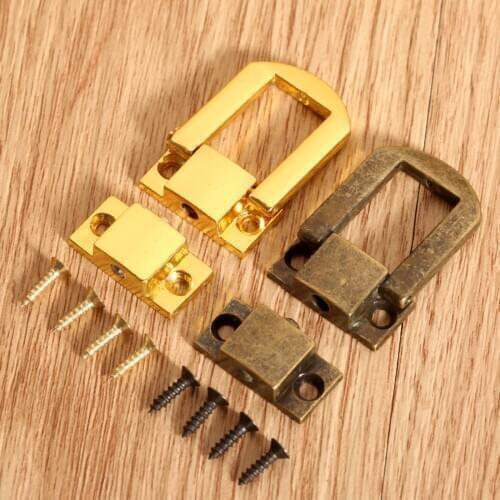 5Pc 25x20mm Metal Lock Box Latch Hasps Catch for Jewelry Chest Box Suitcase Buckle Clasp Vintage Hardware Antique Bronze/Gold
