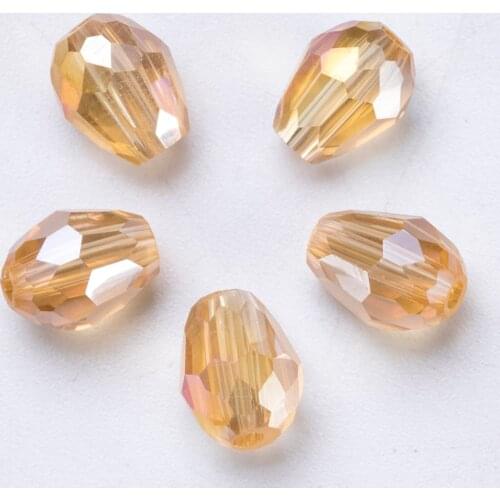 6*8mm Austria Faceted White Crystal Teardrop Beads For Jewelry Making Women Diy Accessories Loose Briolette Glass Beads Z806