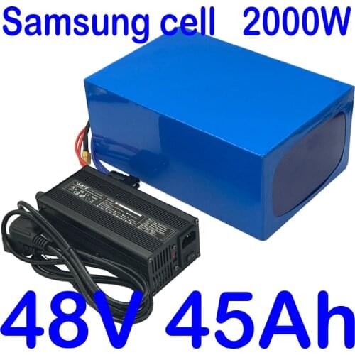 48V 1000W 2000W Lithium Battery Pack 48V 40Ah 45Ah 50Ah Ebike battery 48V 45Ah Electric Scooter Battery with 50A BMS+5A Charger