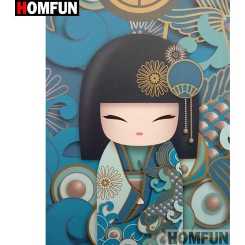 HOMFUN Full Square/Round Drill 5D DIY Diamond Painting "Cartoon girl" Embroidery Cross Stitch 5D Home Decor A07909