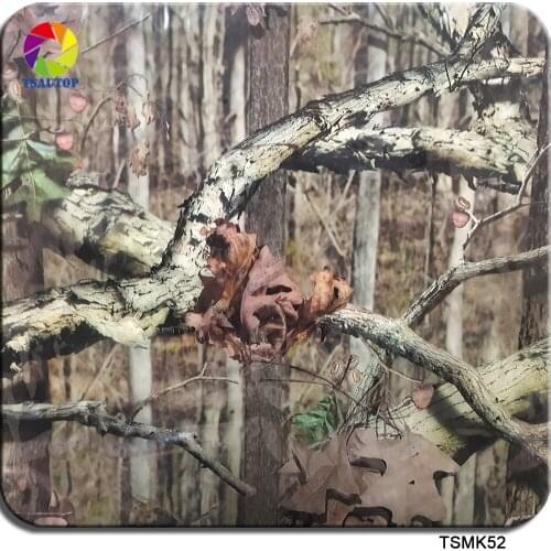 Free shipping 0.5m*2m/10m TSMK52 camo tree patterns water transfer film hydrographic film