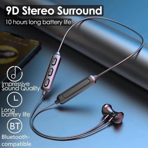 Wireless Bluetooth 5.0 Earphones Magnetic Neckband Stereo Sports Headset Handsfree Earbuds Headphones With Mic For Smartphone