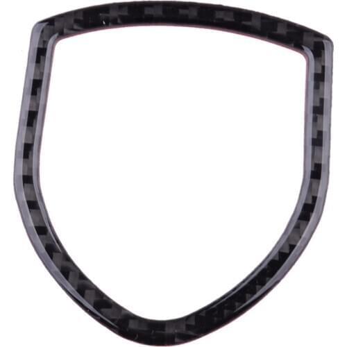 DWCX Black Car Exterior Front Logo Emblem Trim Cover Frame Fit For Porsche Cayenne Macan 2014 2015 2016 2017 2018 2019