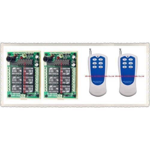 DC 12V 6CH remote control switch system: 2 Receiver & 2 Transmitter 10A Relay 6 Channel fast shipping top quality JRL-49