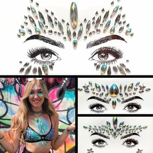 DIY Crystal Eyes Decoration Flash Face Gems Jewelry Cosmetic Body Art For Party Show Beautiful Eyes Sticker Styling Tools Paste