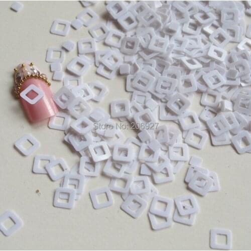 GD21-5 20g/bag Cute Laser White Square Nail Art Shinny Glitter Cute Decoration Nail Art Decoration
