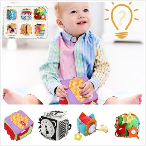 Montessori early educational toys baby Learn to dress cube puzzle teaching box basic life skill routine dressing learning toy