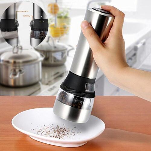 Kitchen Cooking Tools 2 IN 1 Stainless Steel Salt And Pepper Mill Premium Salt Shaker Spice Herb Grinder Spice Mill