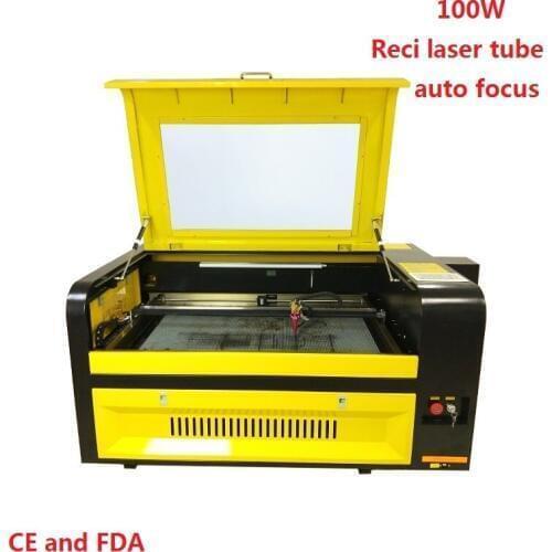 6090 Ruida system Auto focus Laser 100w w2 reci CNC laser engraver co2 cutter 220v / 110v Plywood Acrylic MDF