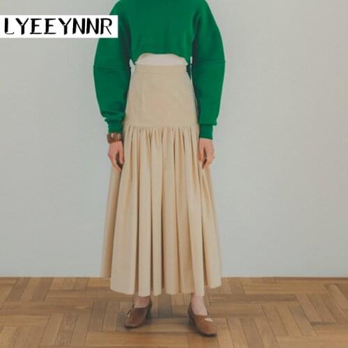 LYEEYNNR Women's Pleated Skirts