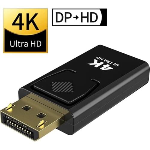 Displayport to HDMI-compatible 4K Max 2.0b Adapter Female to Male DP to HDMI-compatible Converter 2K Video Audio Connector Plug