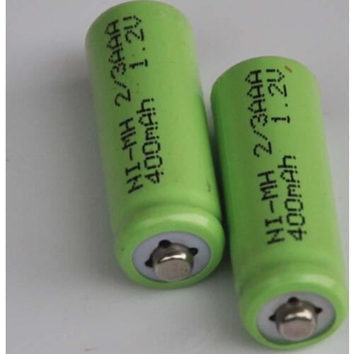 3-6PCS 1.2V 2/3AAA ni-mh rechargeable battery 400mah 2/3 AAA nimh cell with NO welding tabs for LED solar light