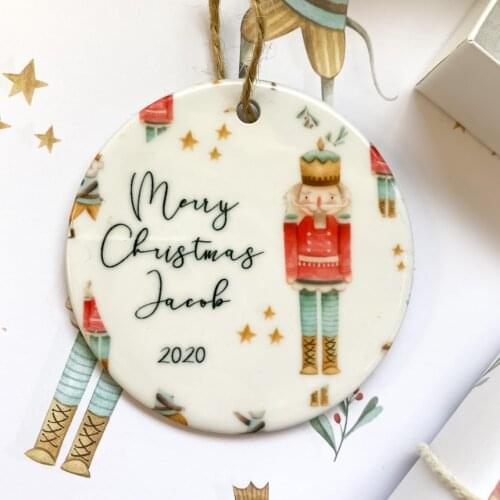 Personalized Christmas Decoration,First Christmas Bauble,Babys Christmas,Christmas Tree, Nutcracker,Christmas Gift,Ornament