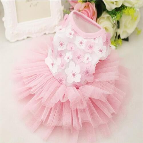 New Luxury Puppy Dog Princess Dress Flower Doggy Kitten Skirt Costume Party Festival Clothes Shirt For Dog Pet Cat+Fast Delivery