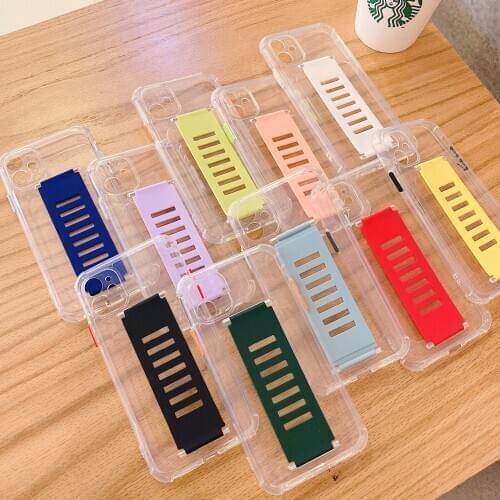 Shockproof Case For iphone 12 Mini 11 Pro XR XS Max 7 8 Plus Fashion Simplicity Hollow Wristband Anti-knock Case Accessories