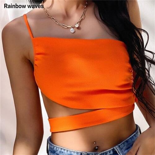 Женские трикотажные майки Rainbow waves China At AliExpress
