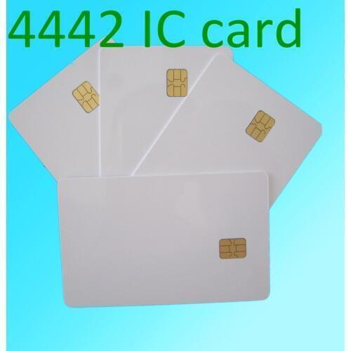 50pcs ISO 7816 Blank White pvc chip CR80 Standard size SLE4442 plastic contact smart card