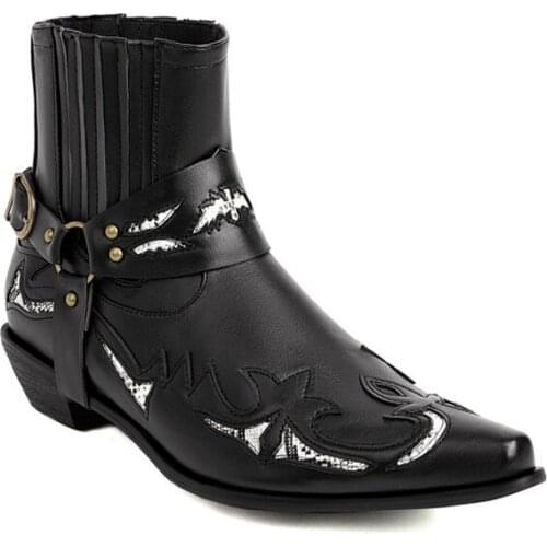 Women boots Autumn Winter Chelsea Boots Square heel Pointed Toe Mixed Colors Street Style punk shoes Mid-Calf plus size 38-48