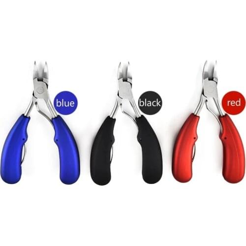 1 pc Three colors Double Spring Plastic Handle Fingernails and Toenails Manicure Tool Cuticle Scissor Nipper Cutter Nail clipper
