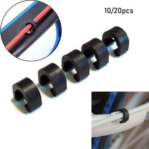 10PCS Black Plastic C-buckle Snap Clips Pipe Line Deduction C-type Buckles Clasps Brake Cable Sets Guide Disc MTB Bike Road Part