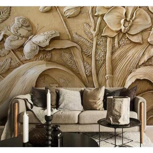 3D embossed orchid butterfly Wallpapers Background Wall Murals 3d Wall Paper Decorative Wallpaper for bedroom walls