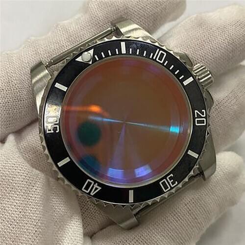 40mm Watch Case for NH35 NH36 Movement Ceramic Bezel Sapphire Glass Watch Shell Accessories