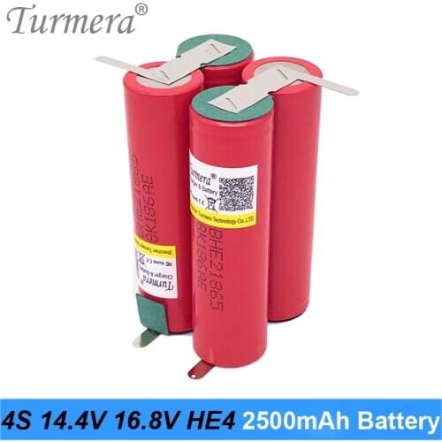 4S 14.4V 16.8V Lithium Battery Pack 18650 HE2 2500mah 20A 35A Discharge Current for Screwdriver Battery and Shurik (customize)