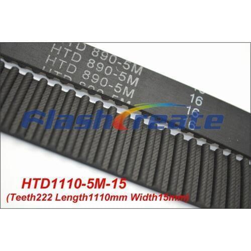 5pcs HTD5M belt 1110 5M 15 Teeth=222 Length=1110mm Width=15mm 5M timing belt rubber closed-loop belt 1110-5M S5M Belt 5M Pulley