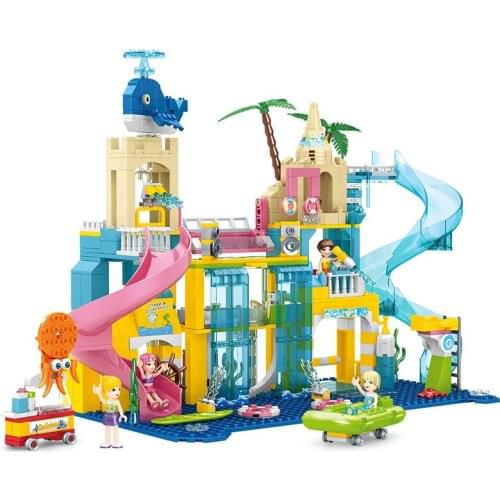 Friends Series Holiday Water Park Model Bricks Building Blocks Toys for Children Girls Kids Gifts 715Pcs