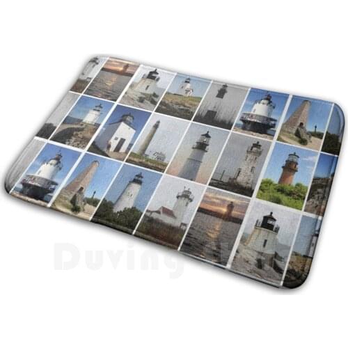 Atlantic Lighthouse Collection Soft Non-Slip Mat Rug Carpet Cushion Lighthouses Light Beacon Light Tower Tower Towers