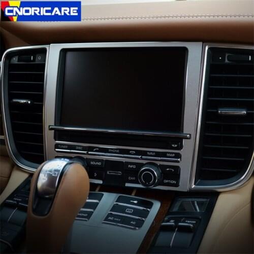 Car Center Console Navigation Screen Frame Decoration Sticker Trim For Porsche Panamera Cayenne Macan Aluminium Alloy Styling