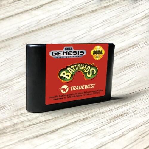 Battletoads - USA Label Flashkit MD Electroless Gold PCB Card for Sega Genesis Megadrive Video Game Console