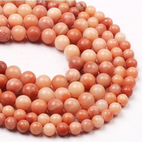 Natural Stone Beads Jewelry Round Smooth Loose Beads For Jewelry Making DIY Bracelet Red Aventurine Beads-6/8/10mm