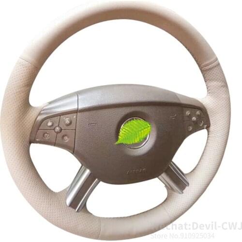 For Mercedes-Benz B200 steering wheel cover GL450 ML500 ML350 R500 hand-stitch 2009 2010 Alcantara Leather Auto Interior Parts