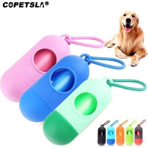Copetsla One New Pill Shape Pet Dog Poop Bag Dispenser Waste Garbage Bags Carrier with 1 Roll Cat Dog Waste Poop Bag for dogs