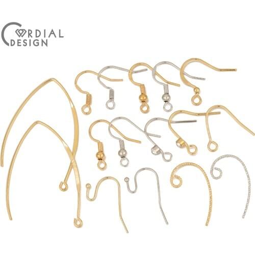 Cordial Design 50Pcs Earring Hooks/Hand Made/DIY Making/Genuine Gold Plating/Earrings Accessories/Jewelry Findings & Components