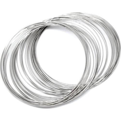 DoreenBeads Steel Wire Memory Beading Bracelets Components Round silver color 6cm(2 3/8") Dia, 45 Loops new