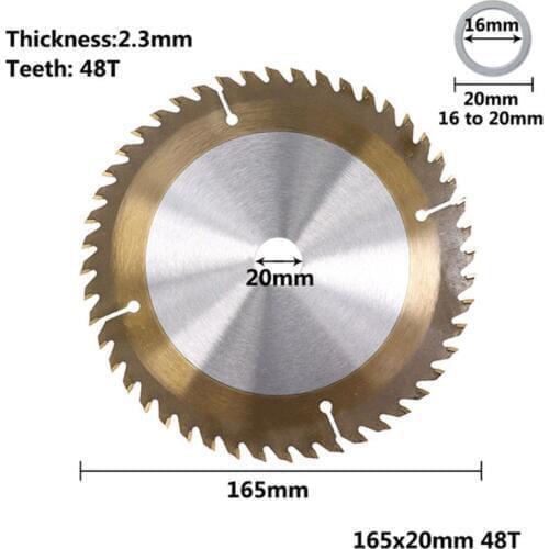 160/165/185mm Wood TiCN Coated Circular Saw Blade 24/40/48/80T Cutting Disc E7CB