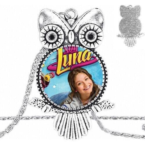 EJ Glaze Design Fashion Vintage Glass Women Owl Necklace Pendants For Unisex Gift Soy Luna