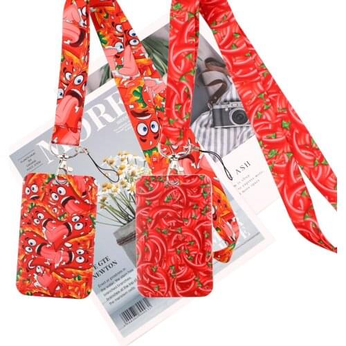 JY185 Cartoon Red Chili Keychain Lanyard Neck Strap for Phone Keys ID Card Cartoon Medical treatment Lanyards KeyHolder Gifts