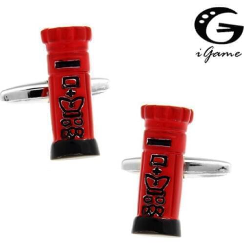 IGame Red Cuff Links Quality Brass Material Mail Box Design Free Shipping